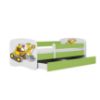 Obrazek Łóżko dziecięce z materacem i szufladą Babydreams Zielone 70x140 Koparka