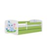 Obrazek Łóżko dziecięce z materacem i szufladą Babydreams Zielone 70x140 Słonik