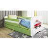 Obrazek Łóżko dziecięce z materacem i szufladą Babydreams Zielone 70x140 Straż Pożarna