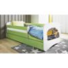 Obrazek Łóżko dziecięce z materacem i szufladą Babydreams Zielone 80x160 Ciężarówka