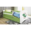 Obrazek Łóżko dziecięce z materacem i szufladą Babydreams Zielone 80x160 Dino