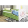 Obrazek Łóżko dziecięce z materacem i szufladą Babydreams Zielone 80x180 Konik