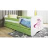 Obrazek Łóżko dziecięce z materacem i szufladą Babydreams Zielone 80x180 Jednorożec