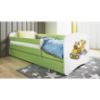 Obrazek Łóżko dziecięce z materacem i szufladą Babydreams Zielone 80x180 Koparka