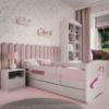 Obrazek Łóżko dziecięce z materacem i szufladą Babydreams Biały 70x140 Jednorożec
