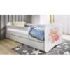Obrazek Łóżko dziecięce z materacem i szufladą Babydreams Biały 80x160 Miś Motyl