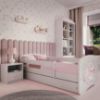 Obrazek Łóżko dziecięce z materacem i szufladą Babydreams Biały 80x180 Konik