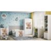 Obrazek Łóżko dziecięce z materacem i szufladą Babydreams Biały 80x180 Miś Kwiatki