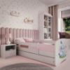 Obrazek Łóżko dziecięce z materacem i szufladą Babydreams Biały 80x180 Słonik
