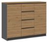 Obrazek Komoda Aramis antracyt/dąb artisan -blat artisan