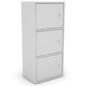 Obrazek Regał KIKI biały 2 półki 3 drzwi