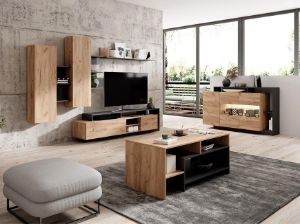 Obrazek Meblościanka Alva dąb craft/antracyt