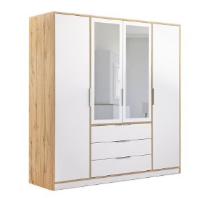 Obrazek Szafa z lustrem Lati D4 dąb wotan/biały
