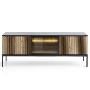 Obrazek Szafka RTV Sento 154 czarny/dąb wotan