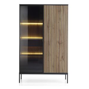 Obrazek Witryna Sento WTSZ104 czarny/dąb wotan