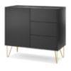 Obrazek Komoda Harmony KSZ97 czarny grafit/marmur black