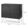 Obrazek Komoda Harmony KSZ97 czarny grafit/marmur black