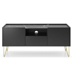 Obrazek Szafka RTV Harmony 144 czarny grafit/marmur black