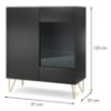 Obrazek Witryna Harmony WT97 czarny grafit/marmur black