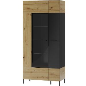 Obrazek Witryna 2D Lucas 12 Dąb Artisan/Czarny Mat