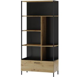 Obrazek Regał Z Szufladą Lucas 16 Dąb Artisan/Czarny Mat
