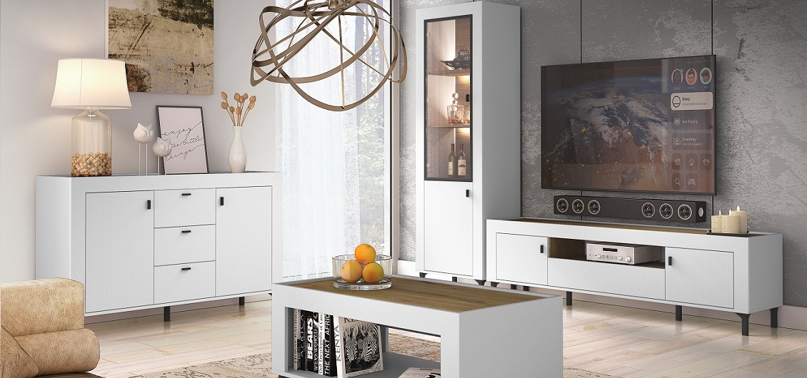 System Mossa dąb whisky/biały mat