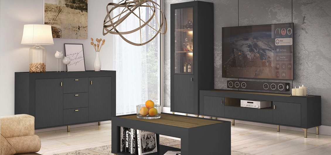 System Mossa dąb whisky/czarny mat