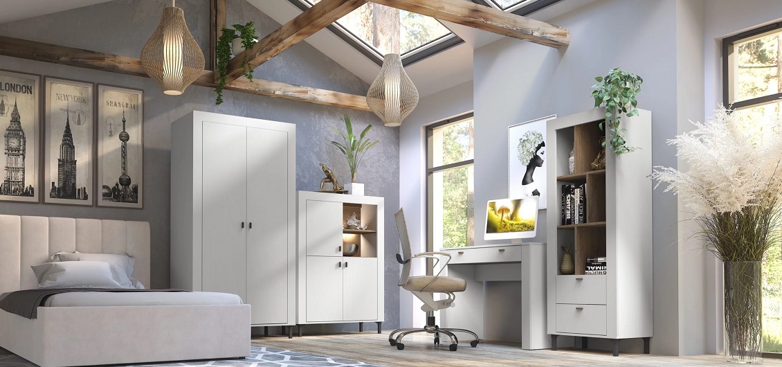 System Mossa dąb whisky/biały mat