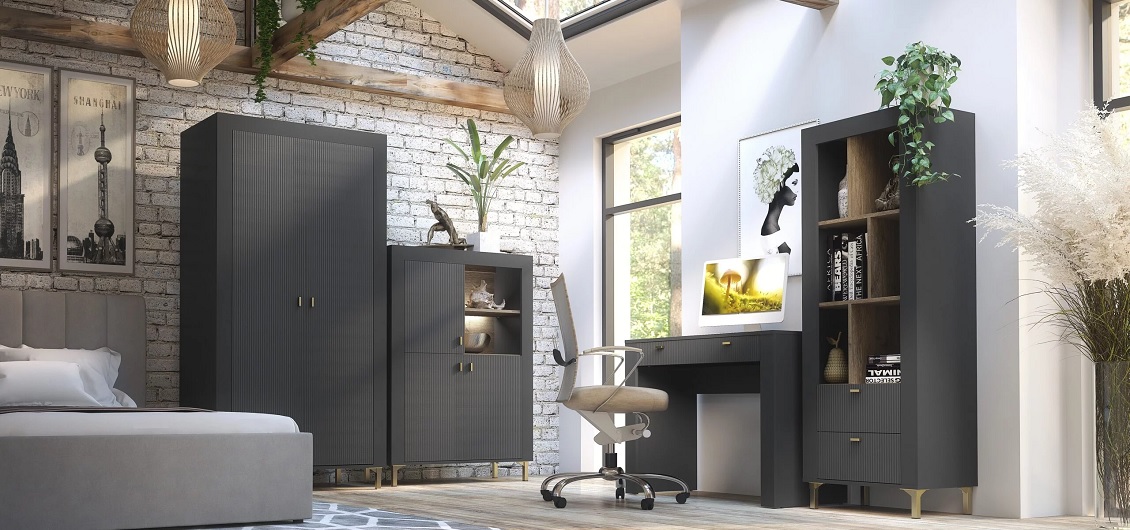 System Mossa dąb whisky/czarny mat