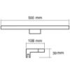 Obrazek Kinkiet Q-301B LED BLACK 8W 50CM K1