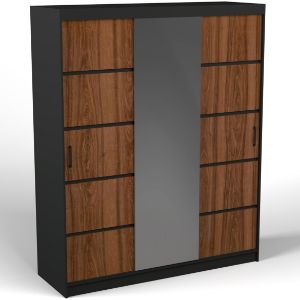 Obrazek Szafa Rio 180 czarny/orzech