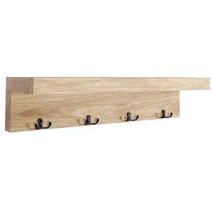 Obrazek Półka wisząca z haczykami PD161222-65 naturalne drewno