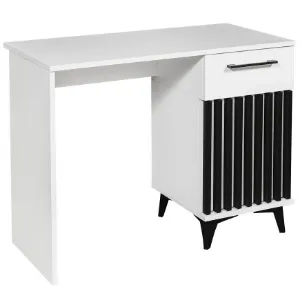 Obrazek Biurko Brema z lamelam  biały/czarny