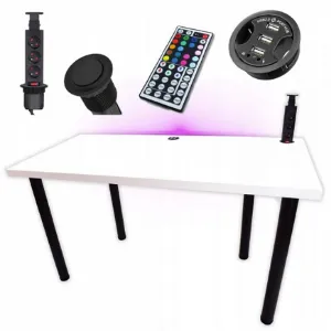 Obrazek Biurko Gamingowe Low Białe 160x80x3.6 Model 3