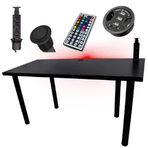 Obrazek Biurko Gamingowe Low Czarne 160x80x3.6 Model 3