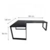 Obrazek Biurko Gamingowe Narożne Loft Top Czarne 180x120x2.8 Model 0