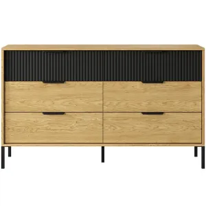 Obrazek Komoda Baltic B 138 6S dąb baltic/czarny