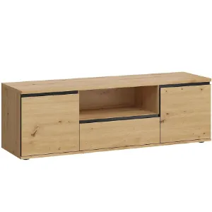 Obrazek Szafka RTV Naxos dąb artisan/dąb artisan czarny mat