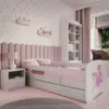 Obrazek Łóżko Dziecięce Babydreams+Sz+M Biały 80x160 1 Księżniczka