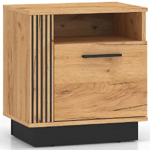 Obrazek Szafka nocna Urso 09 Dąb Craft Złoty/Czarny