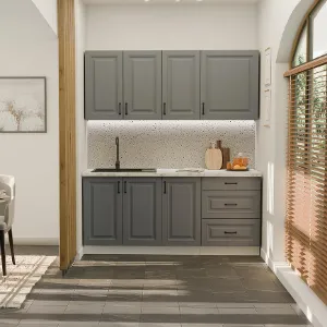 Obrazek Kuchnia Stilo Dustgrey/Biały 180cm Bez Blatu