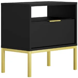 Obrazek Szafka Nocna Austin Czarny/Złoty