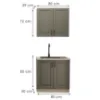 Obrazek Kuchnia Stilo Dustgrey/Biały 80cm Bez Blatu