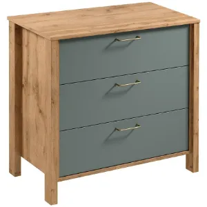 Obrazek Komoda Indygo K3S dąb wotan-green