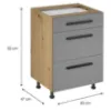 Obrazek Szafka kuchenna Langen D60S3 uchwyt beige