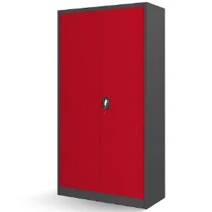 Obrazek Szafa biurowa Bruno metalowa antracyt/czerwony
