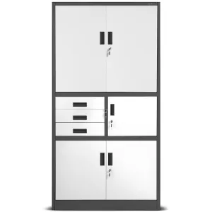 Obrazek Szafa biurowa Filip II metalowa antracyt/biały
