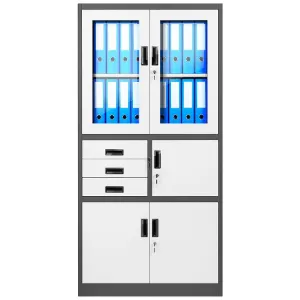 Obrazek Szafa biurowa Filip metalowa antracyt/biały