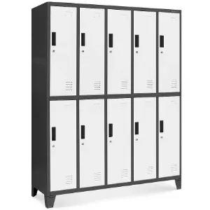 Obrazek Zestaw szafek bhp Bartek metalowe biały/antracyt