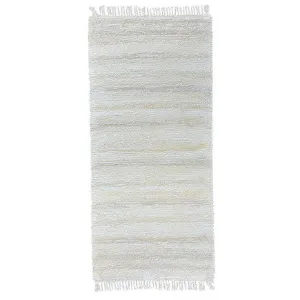 Obrazek Ręcznie tkany dywan bawełniany Milan B 0,6/2,0 biały